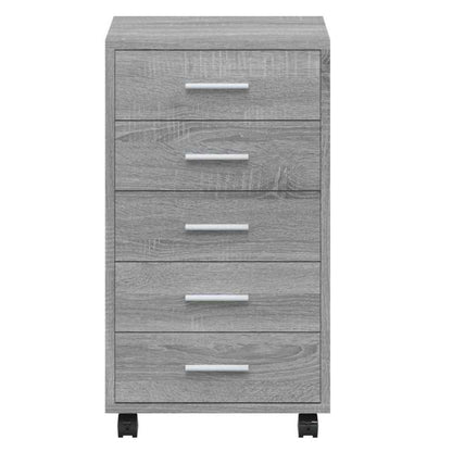 Cassettiera con Ruote grigio sonoma in Legno Multistrato | homemem39