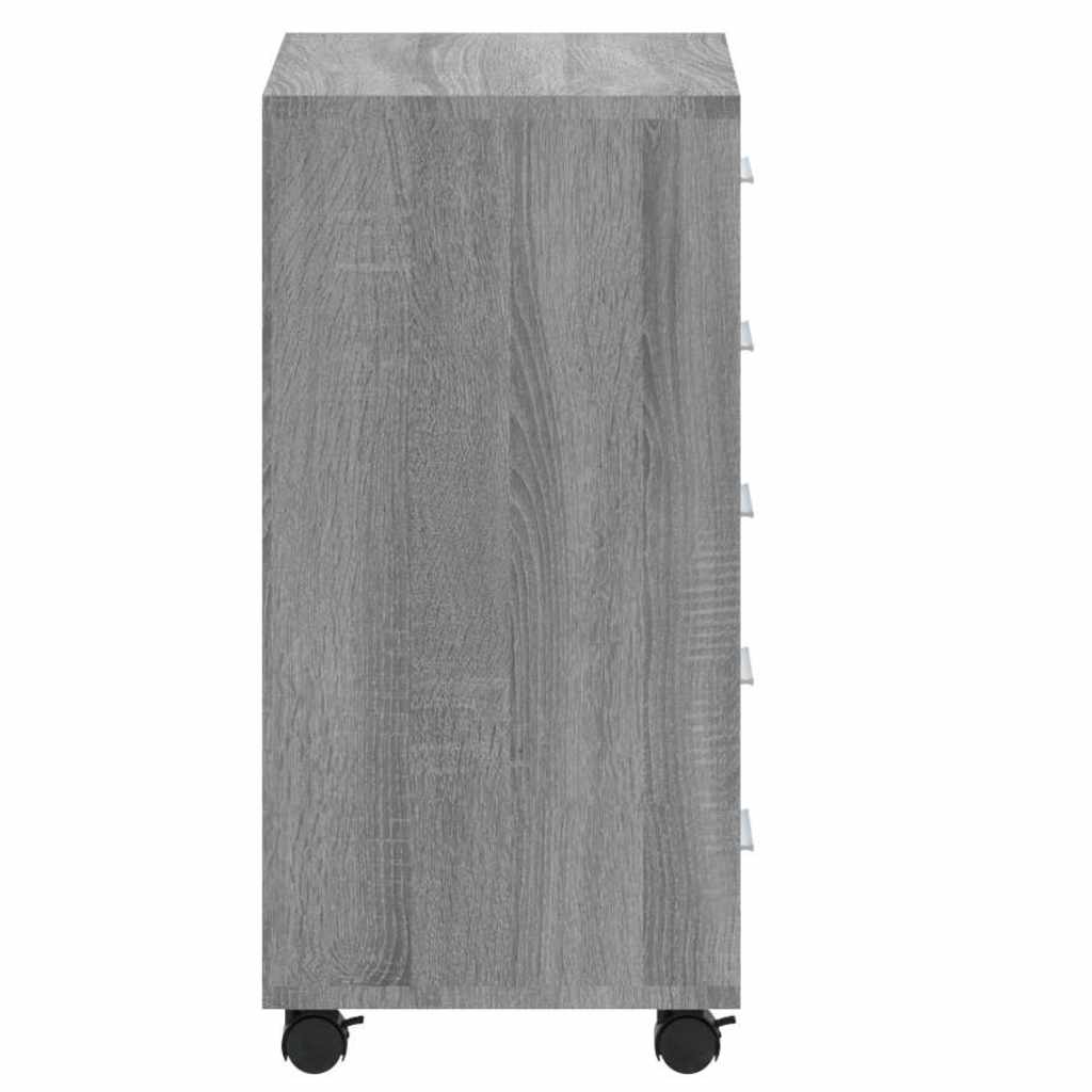 Cassettiera con Ruote grigio sonoma in Legno Multistrato | homemem39