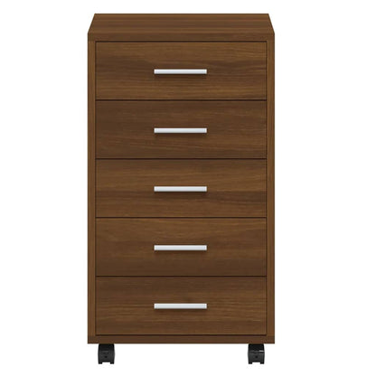 Cassettiera con Ruote rovere marrone in Legno Multistrato | homemem39