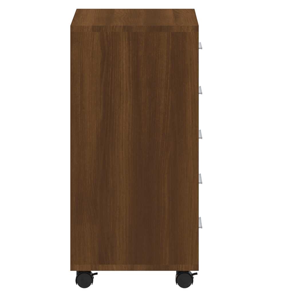Cassettiera con Ruote rovere marrone in Legno Multistrato | homemem39