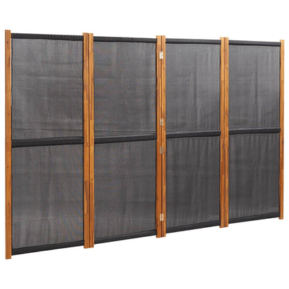 Paravento a 4 Pannelli Nero 280x180 cm - homemem39