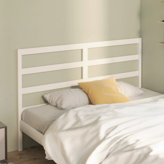 Testiera per Letto Bianca 126x4x100cm in Legno Massello di Pino - homemem39