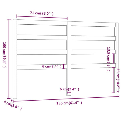 Testiera per Letto ambra 156x4x100 cm in Legno Massello di Pino - homemem39