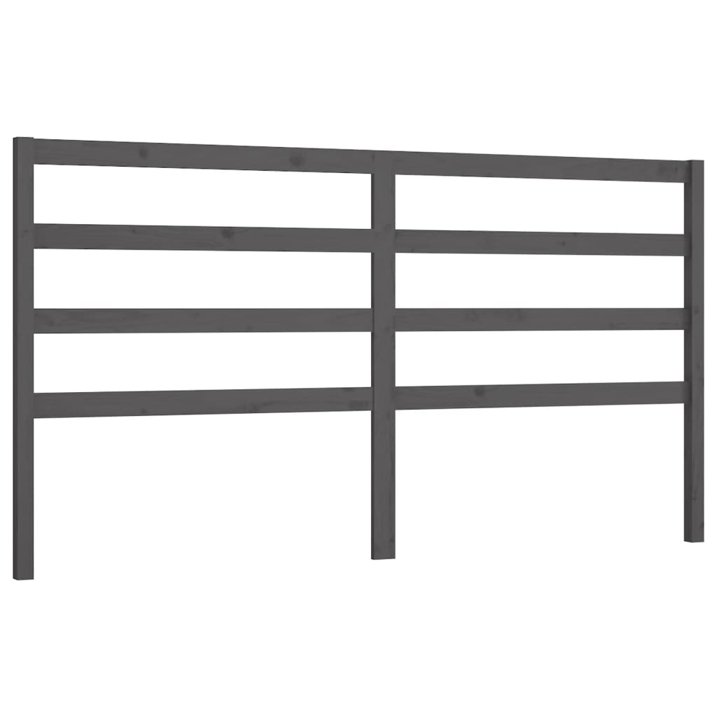 Testiera per Letto Grigia 206x4x100cm in Legno Massello di Pino - homemem39