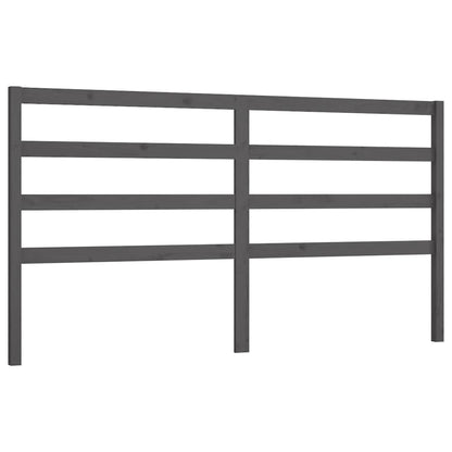 Testiera per Letto Grigia 206x4x100cm in Legno Massello di Pino - homemem39