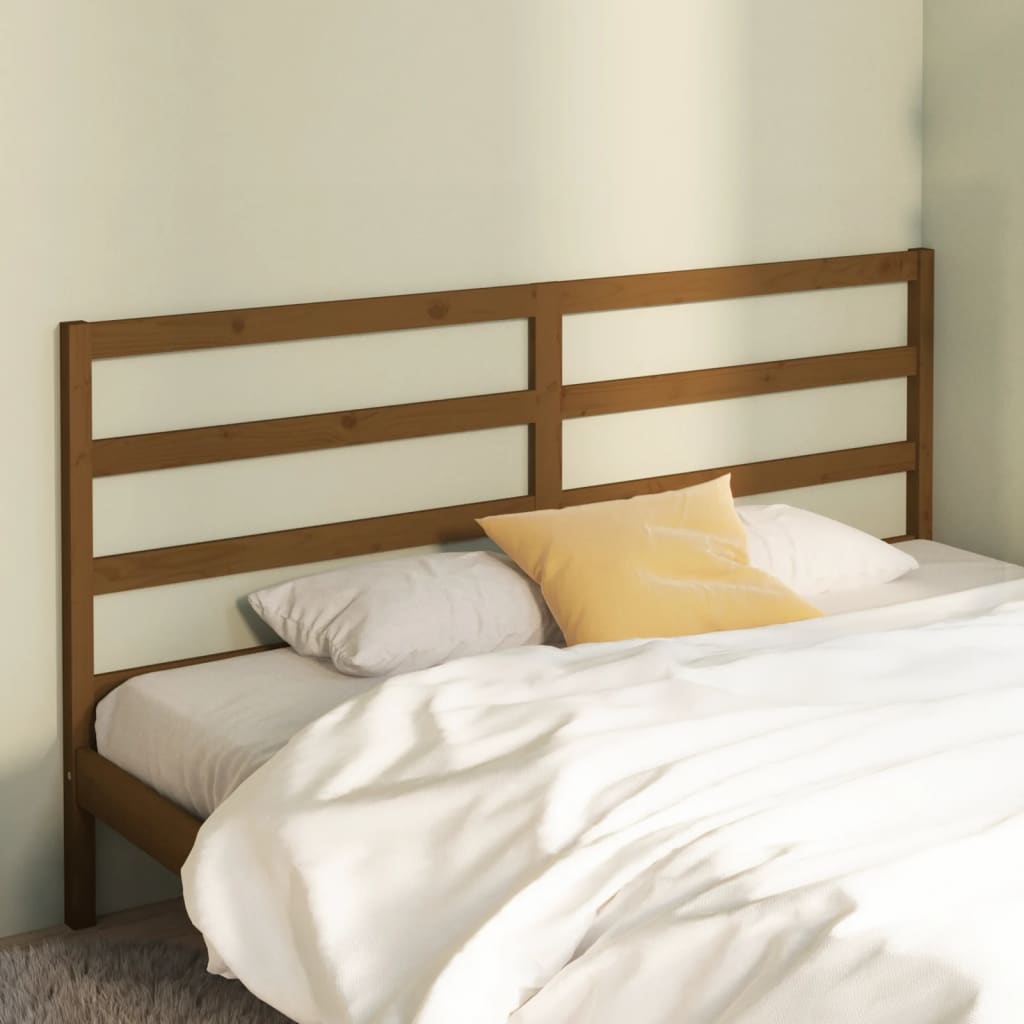 Testiera per Letto ambra 206x4x100 cm in Legno Massello di Pino - homemem39