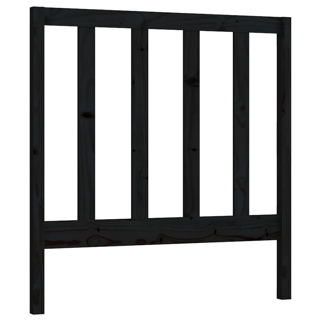 Testiera per Letto Nera 96x4x100 cm in Legno Massello di Pino - homemem39