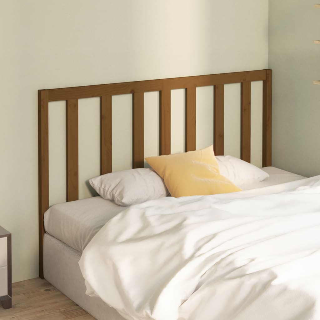 Testiera per Letto ambra 126x4x100 cm in Legno Massello di Pino - homemem39