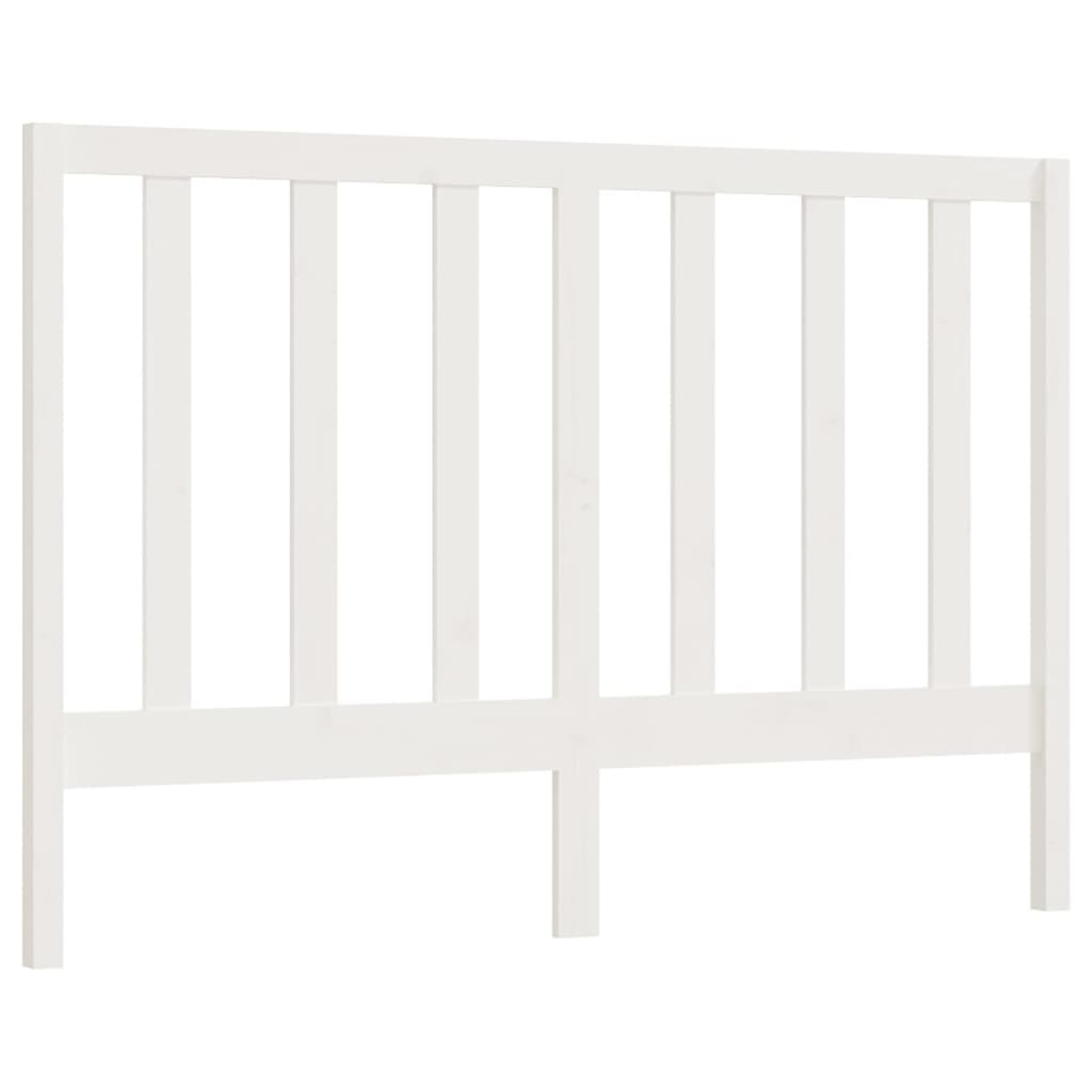 Testiera per Letto Bianca 146x4x100 cm Legno Massello di Pino - homemem39