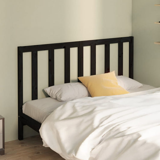 Testiera per Letto Nera 156x4x100 cm in Legno Massello di Pino - homemem39