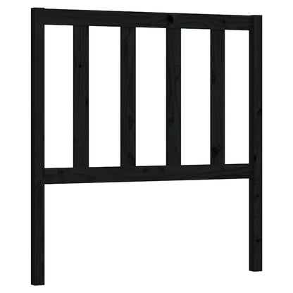Black Bed Headboard 81x4x100 cm in Solid Pine Wood