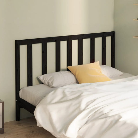 Testiera per Letto Nera 166x4x100 cm in Legno Massello di Pino - homemem39