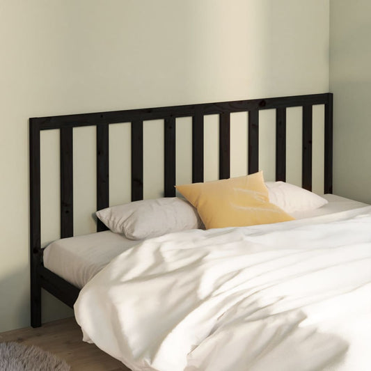 Testiera per Letto Nera 206x4x100 cm in Legno Massello di Pino - homemem39