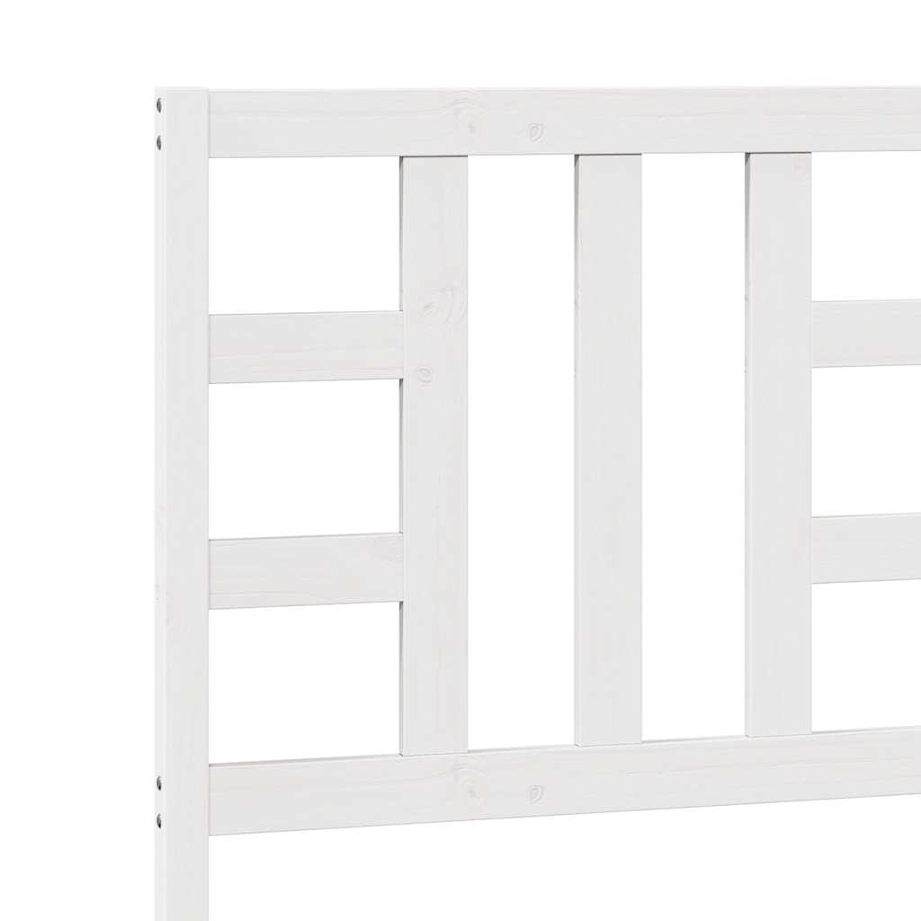 Testiera per Letto Bianca 81x4x100 cm in Legno Massello di Pino