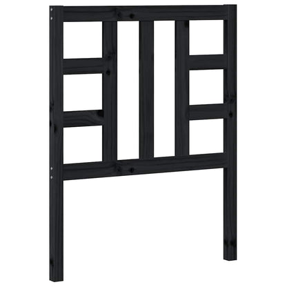 Testiera per Letto Nera 81x4x100 cm in Legno Massello di Pino