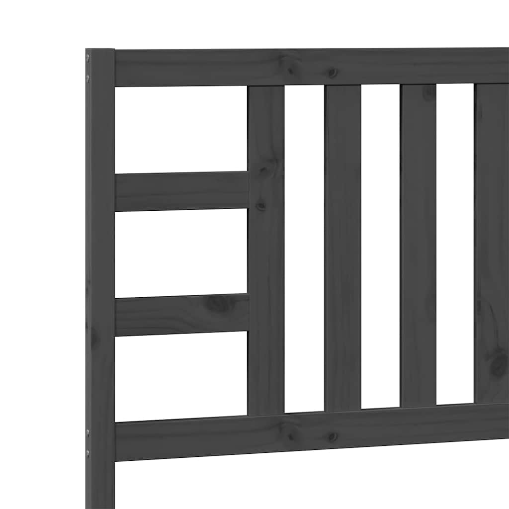 Graues Bettkopfteil 96x4x100 cm aus massivem Kiefernholz