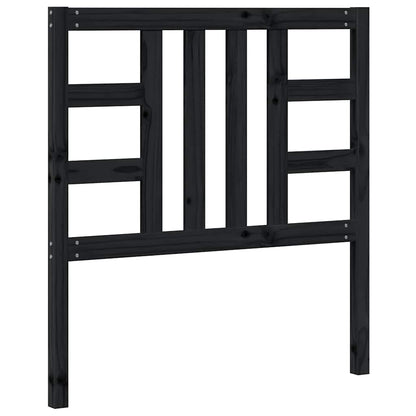 Testiera per Letto Nera 96x4x100 cm in Legno Massello di Pino