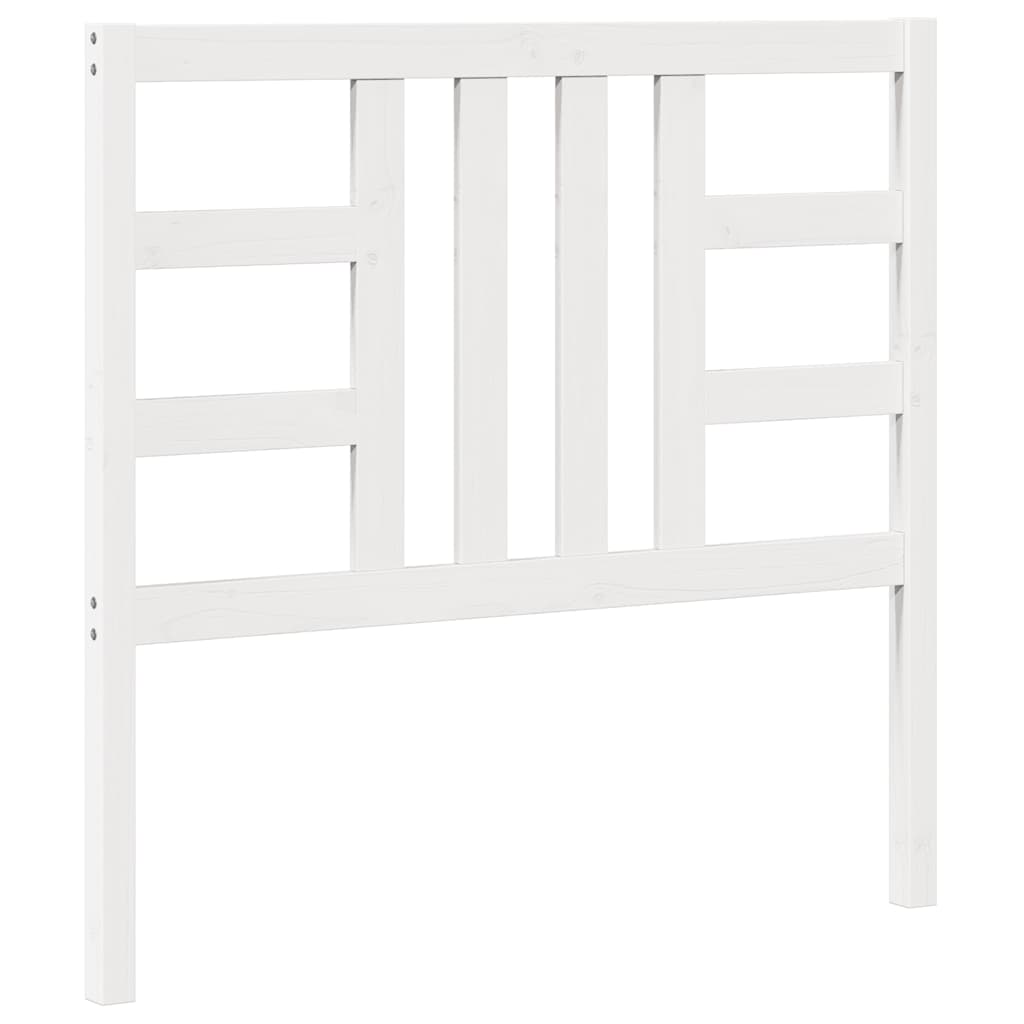 Testiera per Letto Bianca 106x4x100 cm Legno Massello di Pino | homemem39
