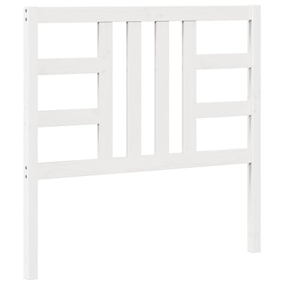 Testiera per Letto Bianca 106x4x100 cm Legno Massello di Pino | homemem39