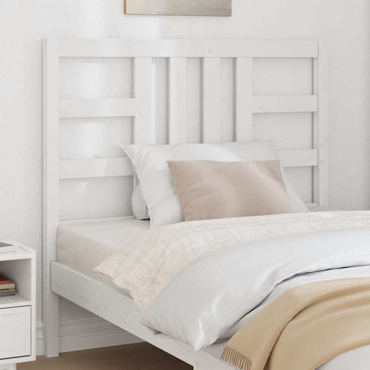 Testiera per Letto Bianca 106x4x100 cm Legno Massello di Pino | homemem39