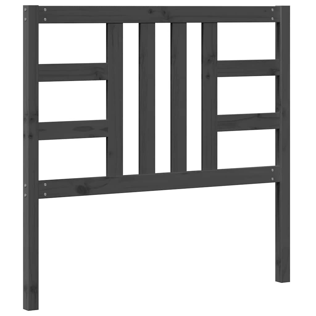 Testiera per Letto Grigia 106x4x100 cm Legno Massello di Pino