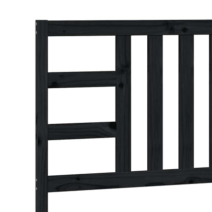 Schwarzes Bettkopfteil 106 x 4 x 100 cm aus massivem Kiefernholz