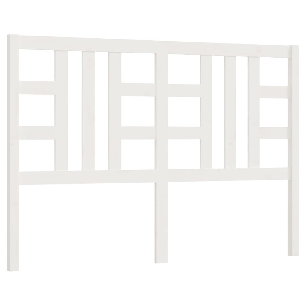 Testiera per Letto Bianca 126x4x100cm in Legno Massello di Pino - homemem39