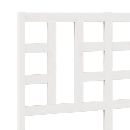 Testiera per Letto Bianca 126x4x100cm in Legno Massello di Pino