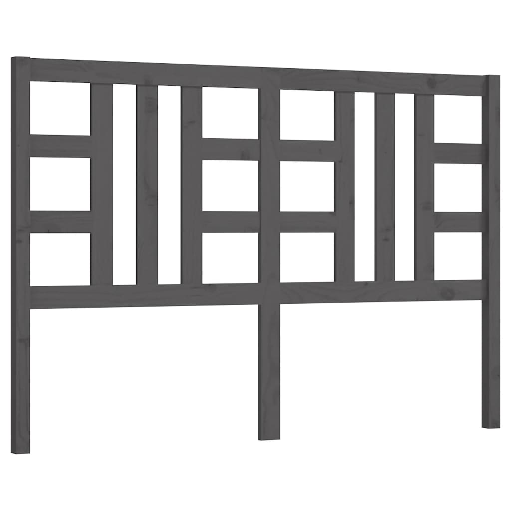 Testiera per Letto Grigia 126x4x100cm in Legno Massello di Pino - homemem39