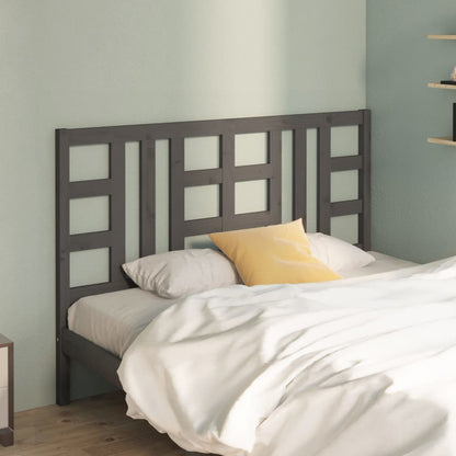 Testiera per Letto Grigia 126x4x100cm in Legno Massello di Pino - homemem39