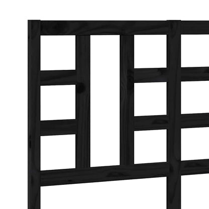 Schwarzes Bettkopfteil 126 x 4 x 100 cm aus massivem Kiefernholz