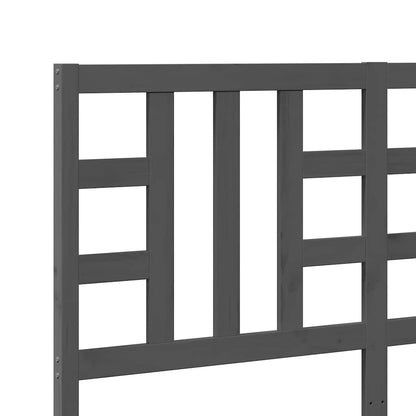 Testiera per Letto Grigia 146x4x100 cm Legno Massello di Pino