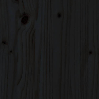 Testiera per Letto Nera 146x4x100 cm in Legno Massello di Pino | homemem39