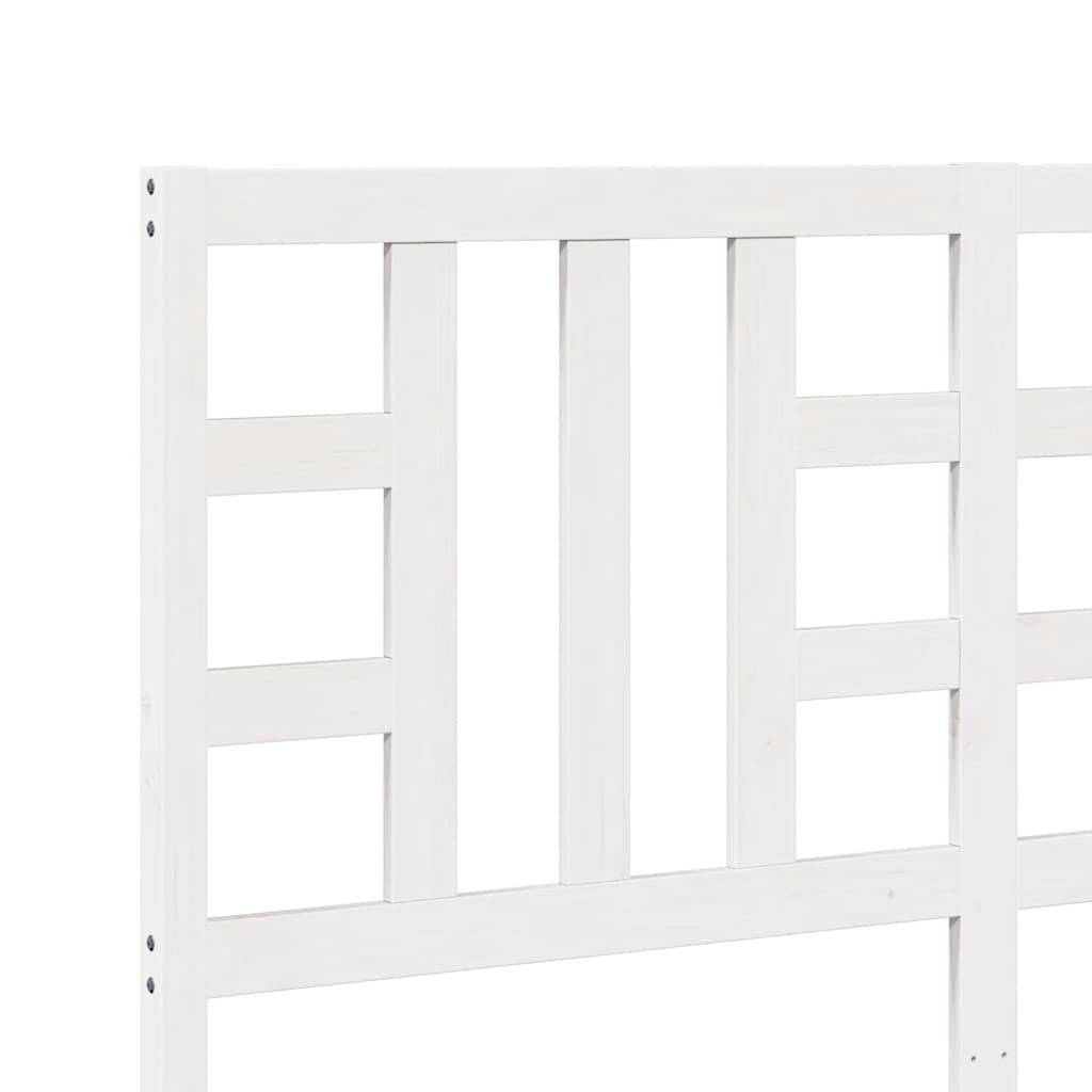 Testiera per Letto Bianca 156x4x100 cm Legno Massello di Pino