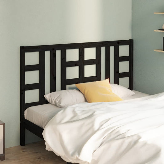 Black Bed Headboard 166x4x100 cm in Solid Pine Wood