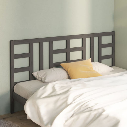 Testiera per Letto Grigia 186x4x100cm in Legno Massello di Pino - homemem39