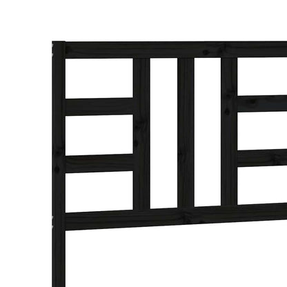 Testiera per Letto Nera 186x4x100 cm in Legno Massello di Pino