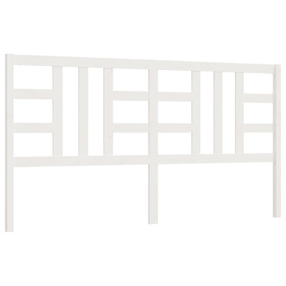 Testiera per Letto Bianca 206x4x100cm in Legno Massello di Pino - homemem39