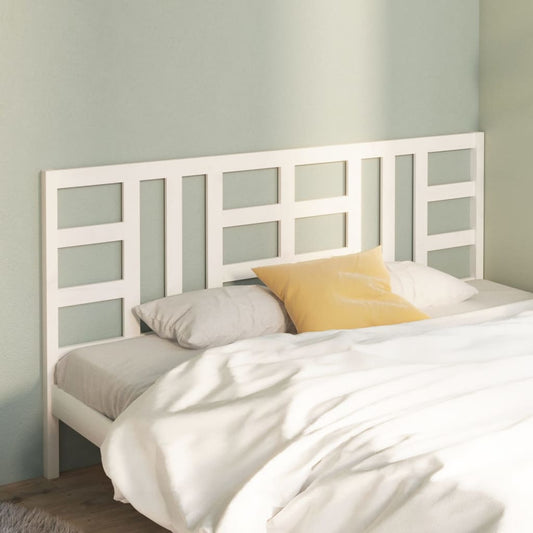 Testiera per Letto Bianca 206x4x100cm in Legno Massello di Pino - homemem39
