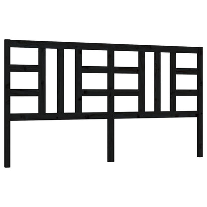 Testiera per Letto Nera 206x4x100 cm in Legno Massello di Pino - homemem39