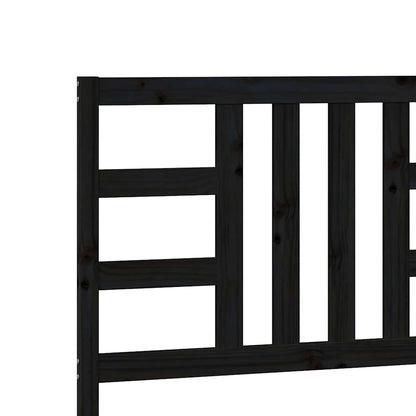 Black Bed Headboard 206x4x100 cm in Solid Pine Wood