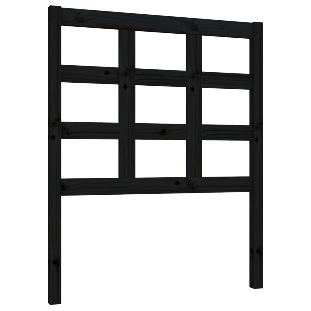 Testiera per Letto Nera 80,5x4x100 cm in Legno Massello di Pino - homemem39