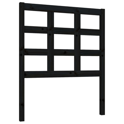 Testiera per Letto Nera 80,5x4x100 cm in Legno Massello di Pino - homemem39