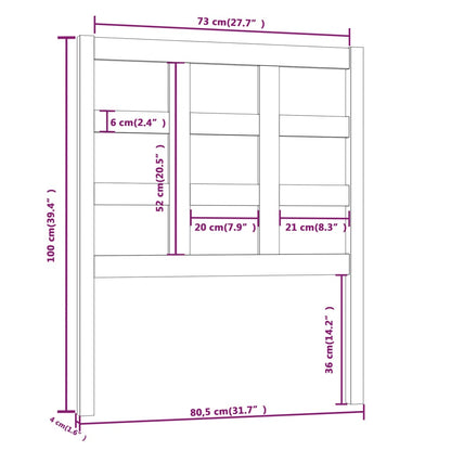 Testiera per Letto Nera 80,5x4x100 cm in Legno Massello di Pino - homemem39