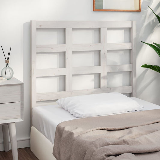Testiera per Letto Bianca 105,5x4x100 cm Legno Massello di Pino - homemem39