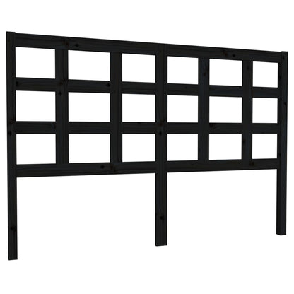 Testiera per Letto Nera 145,5x4x100cm in Legno Massello di Pino - homemem39