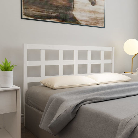 Testiera per Letto Bianca 156x4x100 cm Legno Massello di Pino - homemem39