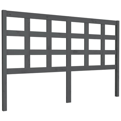 Testiera Letto Grigia 156x4x100 cm in Legno Massello di Pino - homemem39