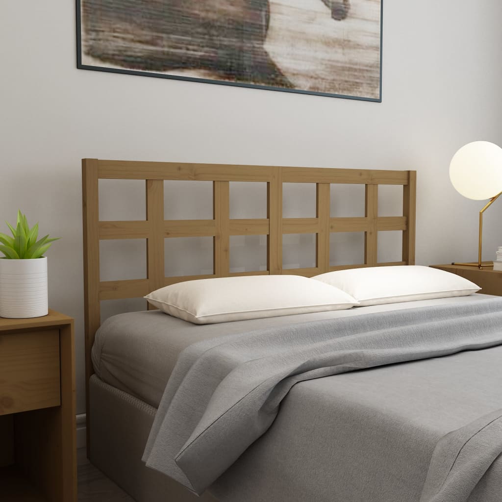 Testiera per Letto Ambra 156x4x100 cm in Legno Massello di Pino | homemem39