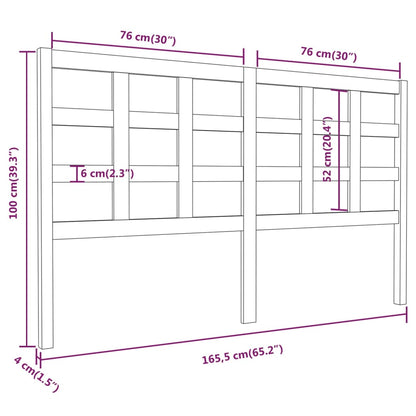 Testiera per Letto 165,5x4x100 cm Legno Massello di Pino - homemem39
